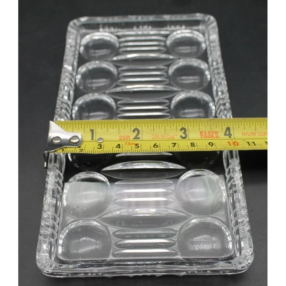 Vintage Bleikristall Beyer Crystal Trinket Tray 7in x 4in Catchall Dish Clear